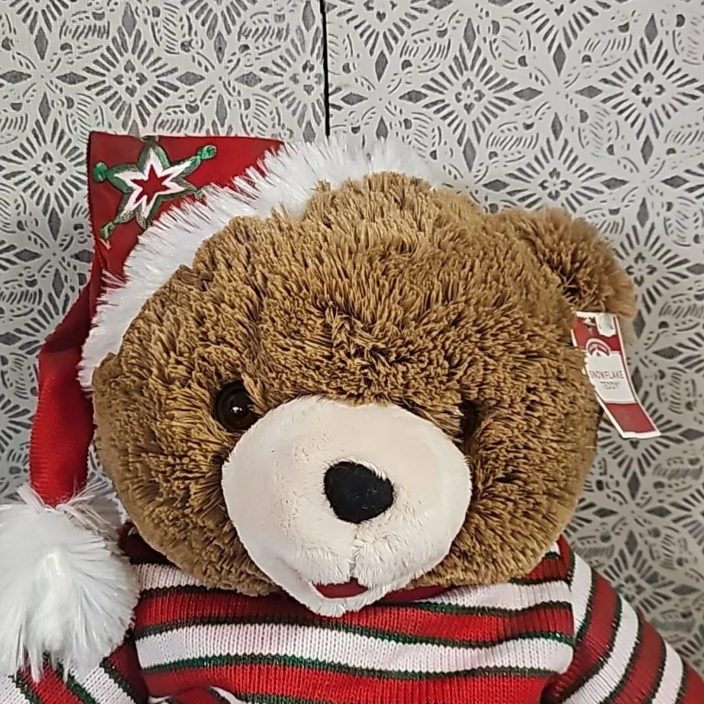 NWT Snowflake Teddy Christmas 2021 Santa Hat soft plush stuffed collector's 20" - Picture 3 of 12